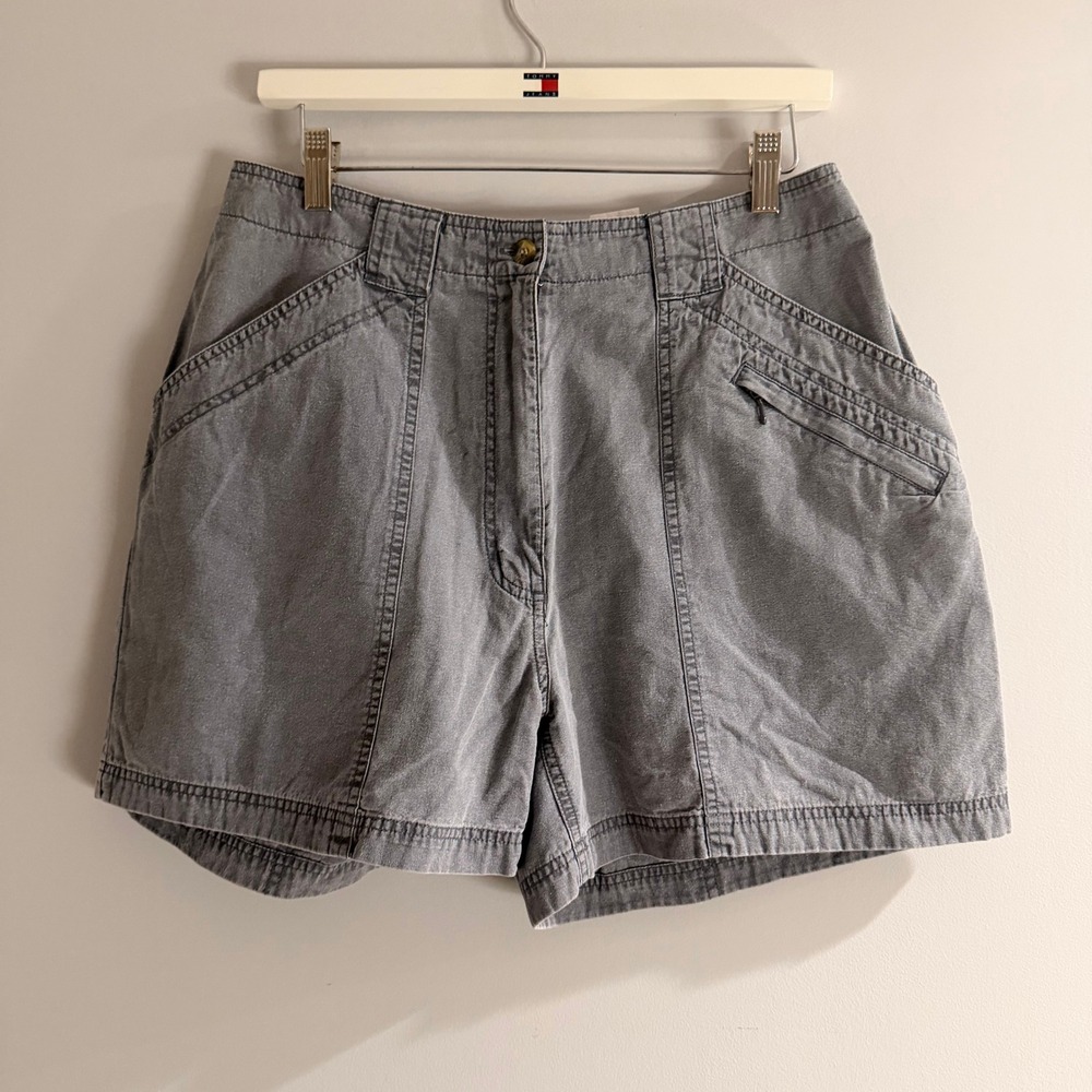 Woolrich Utility‎ Hiking Shorts Women 12 Blue Smoke Excellent High Rise Cotton